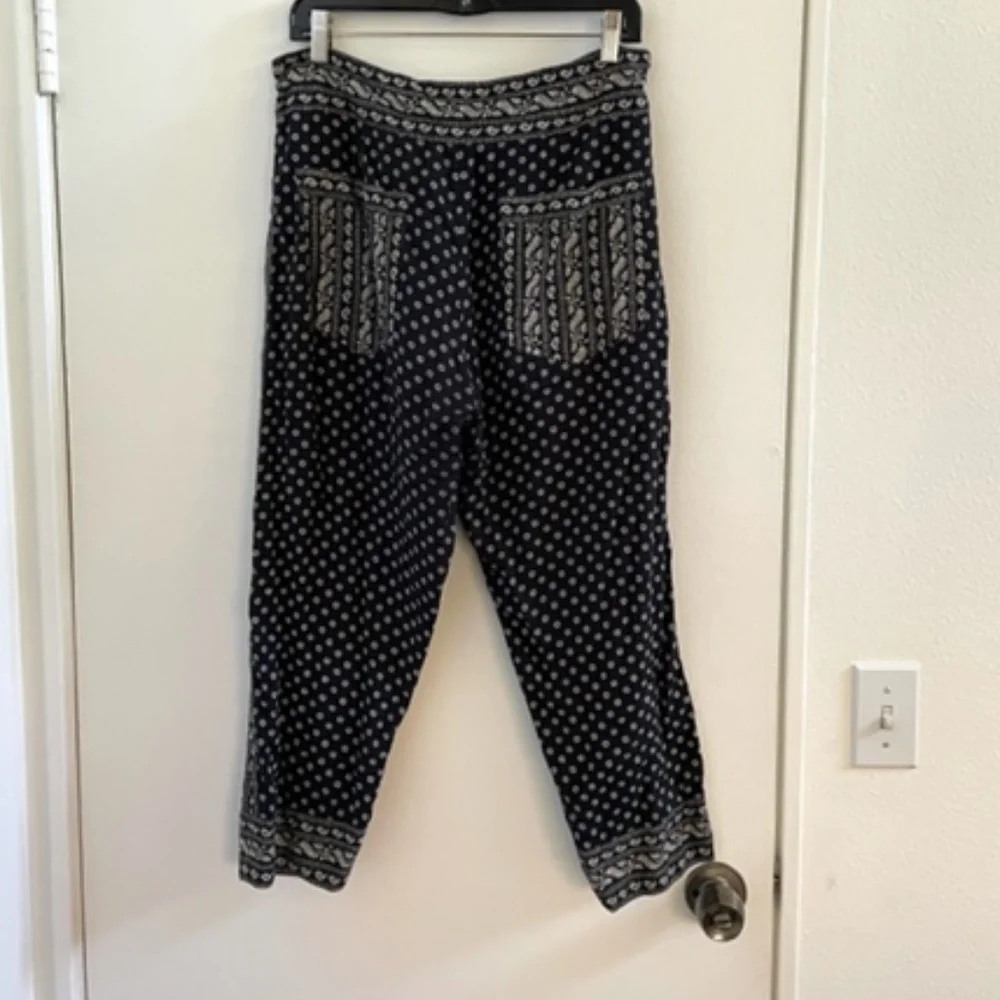 Isabel Marant Etoile Block Print Cropped Drawstring Pant - Picture 2 of 2